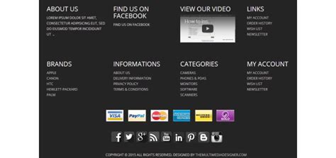 opencart mega footer module